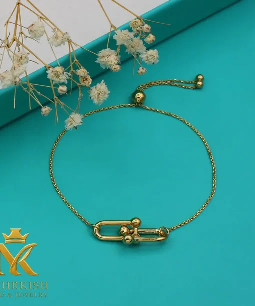 دستبند زنجیری زنانه طلا کد کا 106