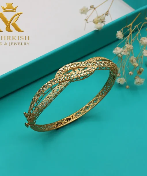 دستبند النگویی زنانه طلا کد 7613