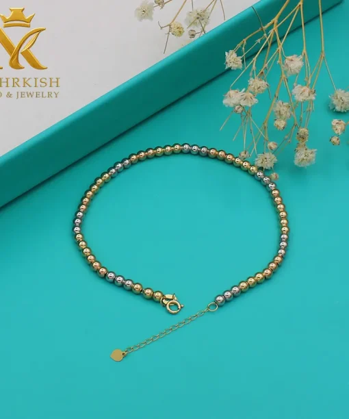 نیم ست زنانه طلا گوی 18 عیار کد 7604