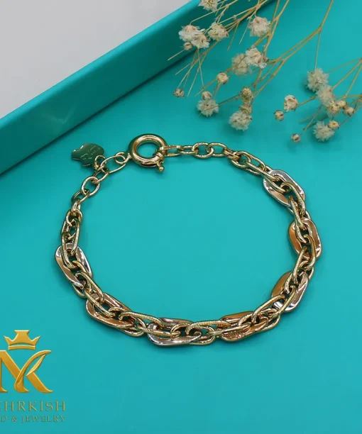 دستبند زنجیری زنانه طلا کد بی 1170