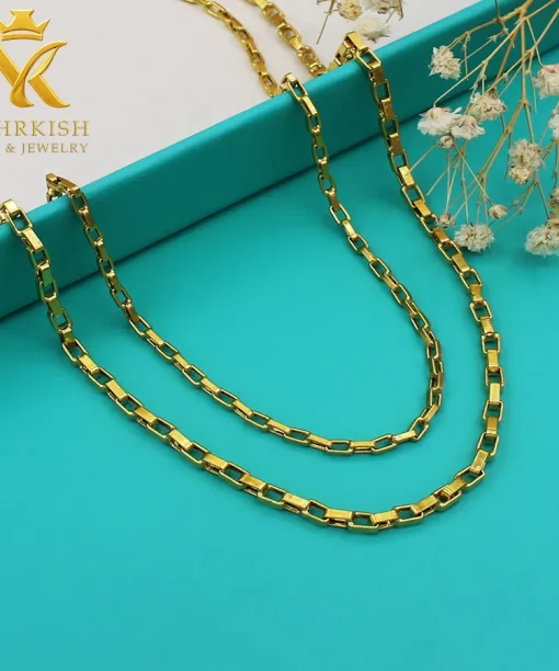 زنجیرطلا دیپلمات 18 عیار کد کا بی 123