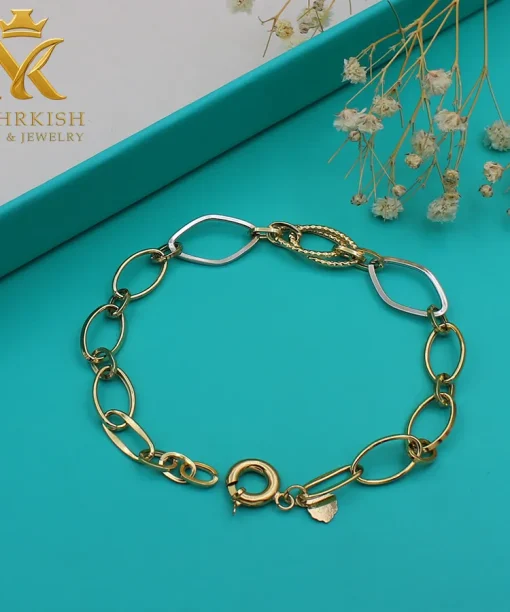 دستبند زنجیری طلا 18 عیار کد بی 1173