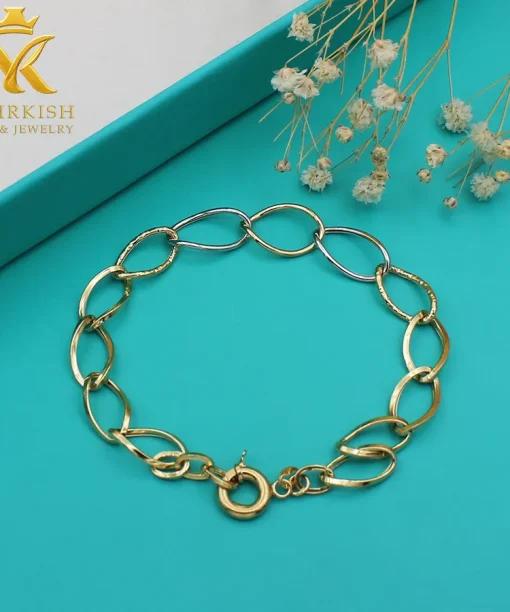 دستبند زنجیری طلا 18 عیار کد بی 1174