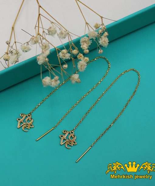 گوشواره بخیه ای لاو عیار 18 کد 826