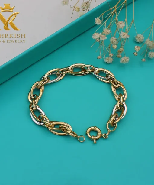 دستبند زنجیری طلا کد 7673