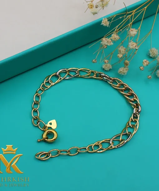 دستبند زنجیری طلا 18 عیار کد بی 1187