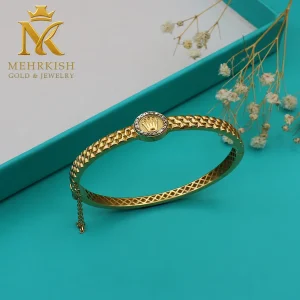 دستبند قفلی زنانه طلا کد کا 129