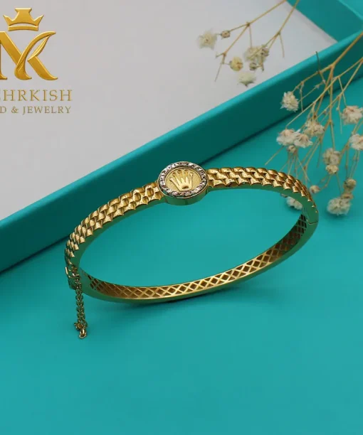 دستبند قفلی زنانه طلا کد کا 129