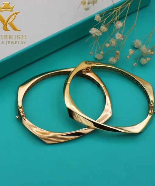 دستبند النگویی طلا زنانه کد 7578