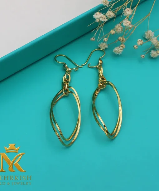 گوشواره آویز طلا 18 عیار کد 7646