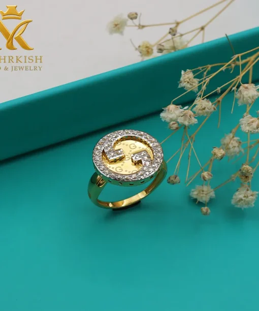 انگشتر طلا تراش 18 عیار کد 7621