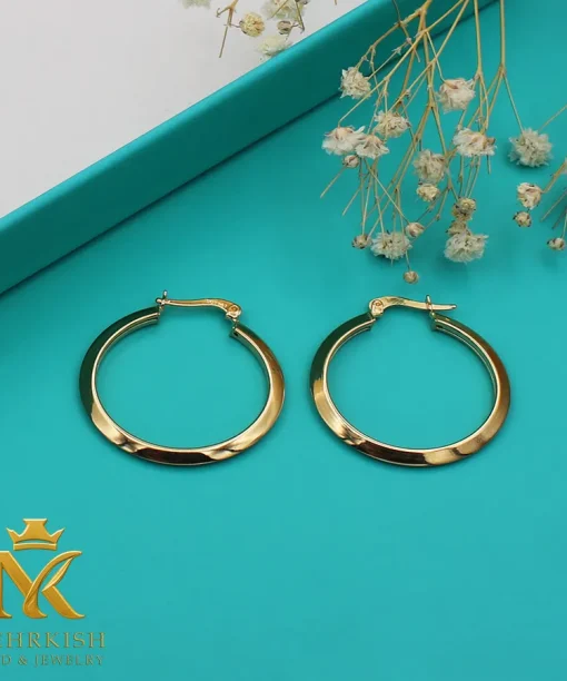 گوشواره حلقه ای طلا 18 عیار کد 7619