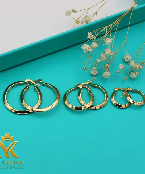گوشواره حلقه ای طلا 18 عیار کد 7619