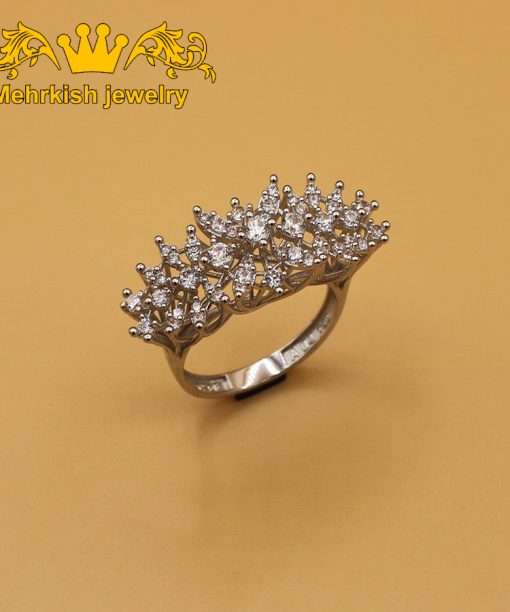 انگشتر اونیکس زنانه ۱۸ عیار نگین اتمی کد 4602