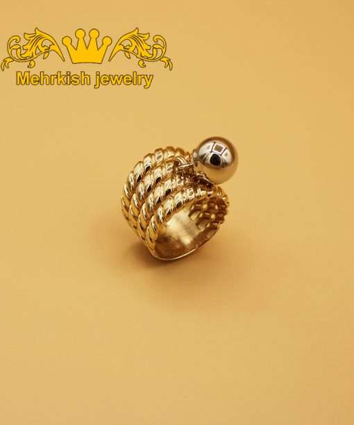 انگشتر گوی طلا زرد ۱۸ عیار کد 2016