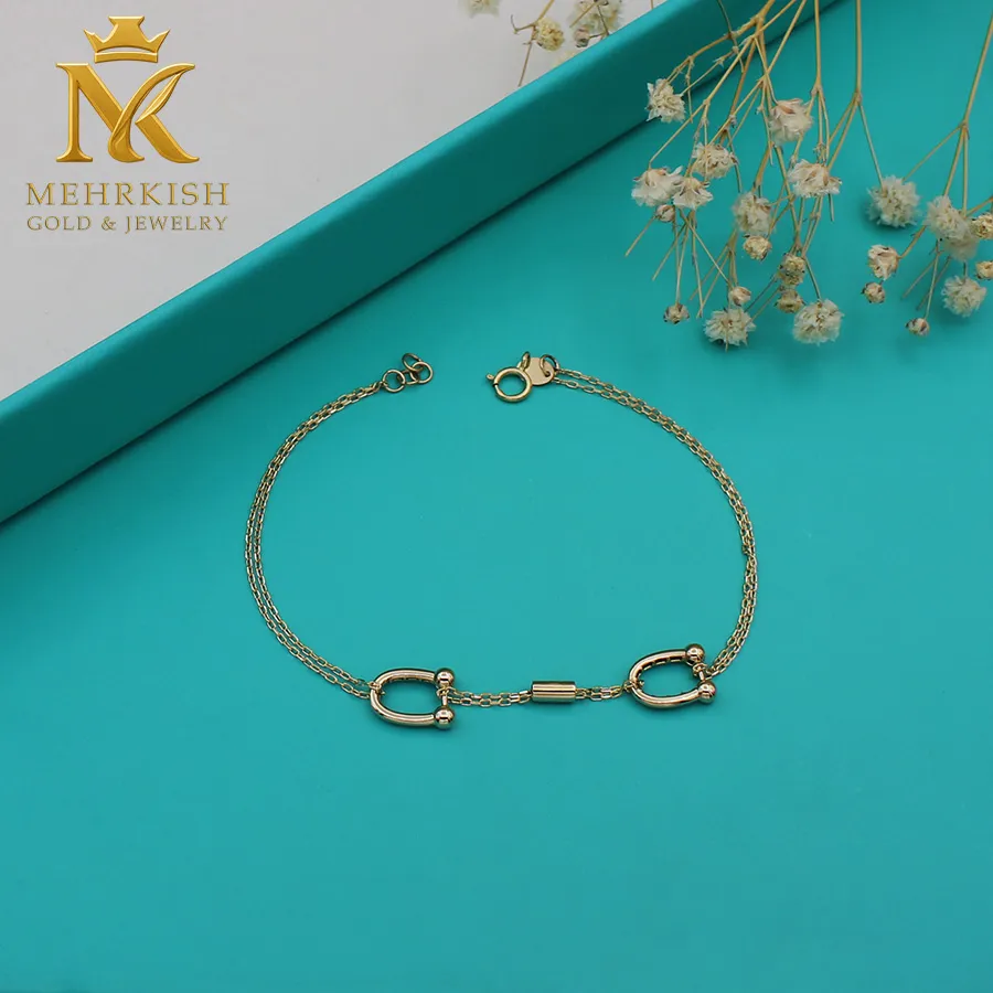 دستبند مینیمال تیفانی طلا کد 7651 دستبند طلا تیفانی کد 7651