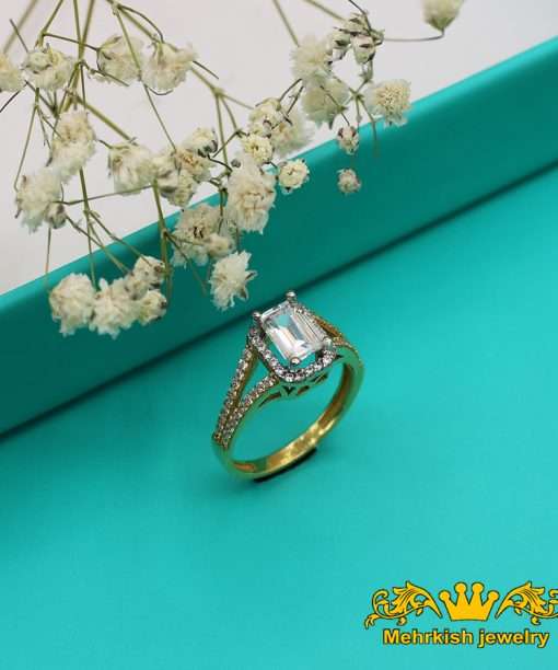 انگشتر اونیکس 18 عیار با نگین اتمی کد 4772