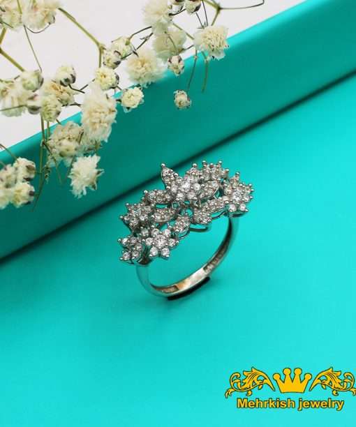 انگشتر اونیکس طلا سفید 18 عیار کد 4912