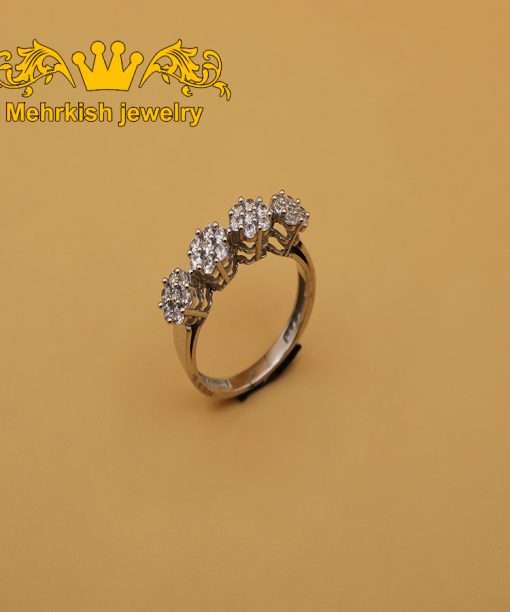 انگشتر اونیکس، عیار ۱۸ رنگ سفید - کد B-514