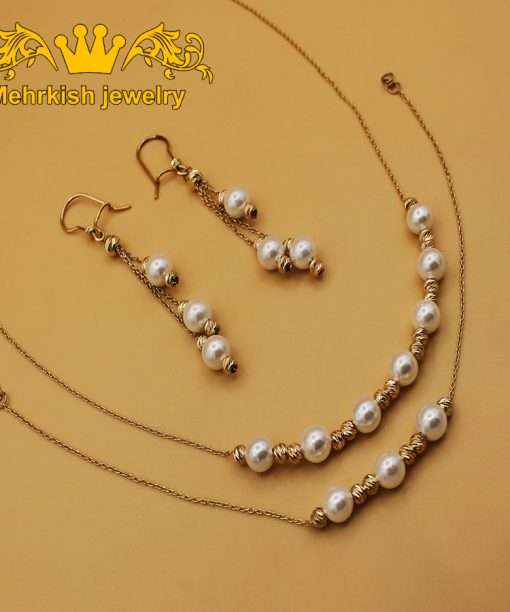 سرويس مرواريد زرد طلا 18 عیار - کد B-525