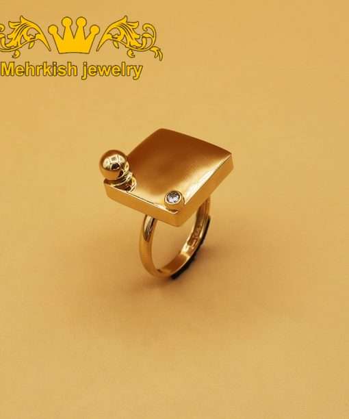 انگشتر فانتزی طلا ۱۸ عیار نگین اتمی زنانه کد B-603
