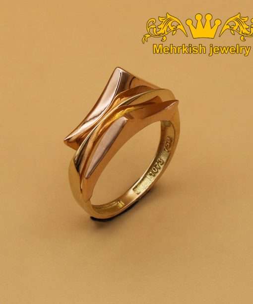 انگشتر اکسترا دو رنگ ۱۸ عیار کد 4969