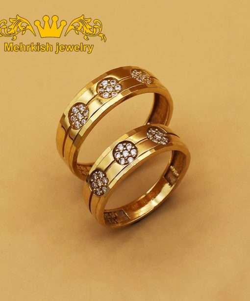 حلقه ست نگین دار طلا ۱۸ عیار کد B-666