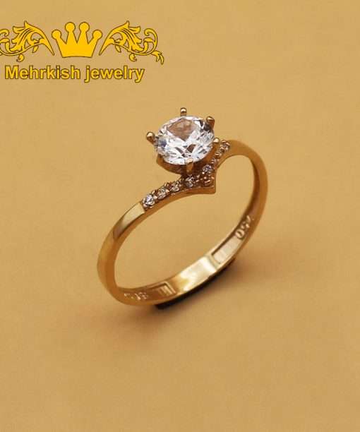 انگشتر تک نگین زنانه ۱۸ عیار کد B-679