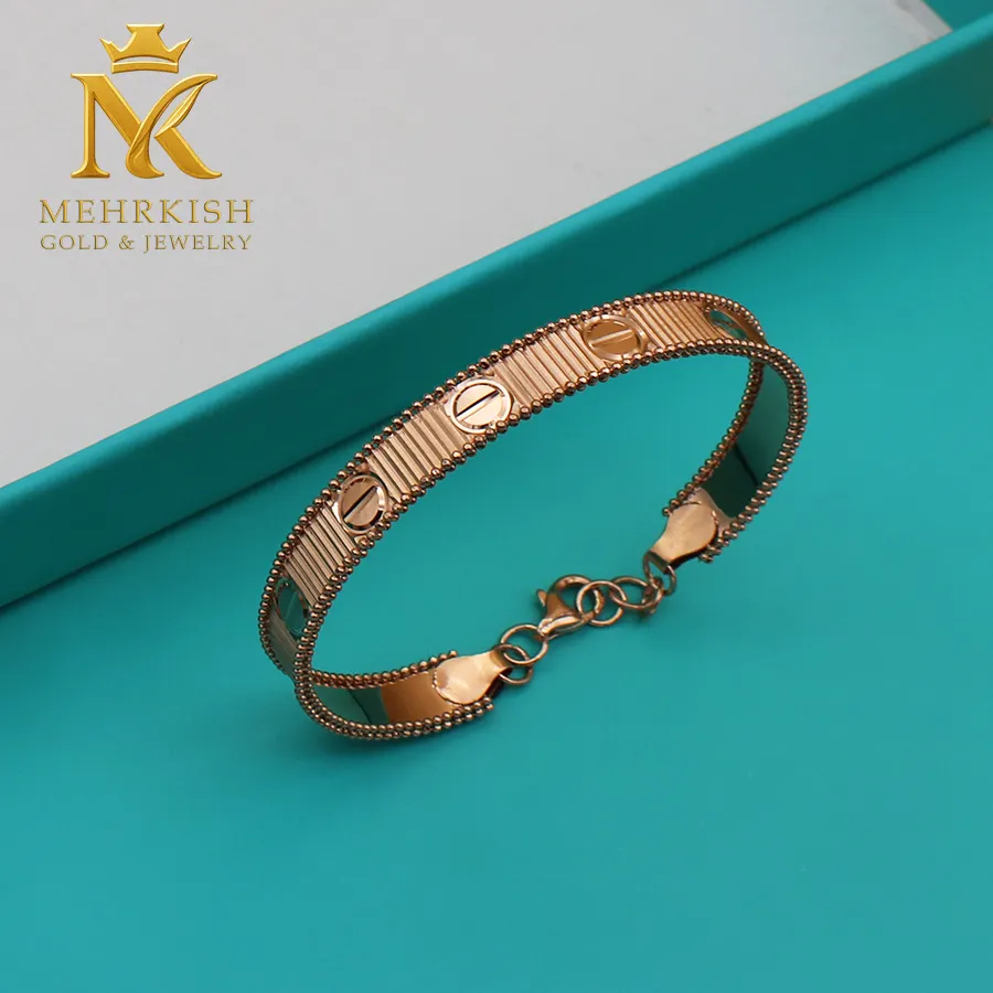 دستبند بنگل کارتیه لاو unlimited کد 7727 3 دستبند کارتیه لاو انلیمیتید طلا کد 7727