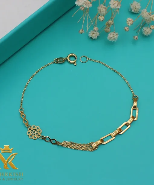 دستبند زنجیری طلا کد 7682