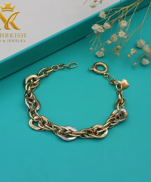 دستبند زنجیری طلا کد 7709