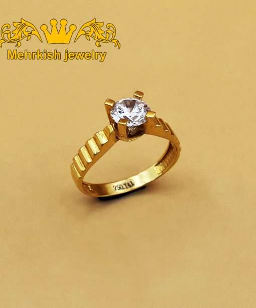 انگشتر تک نگین زنانه ۱۸ عیار کد B-773
