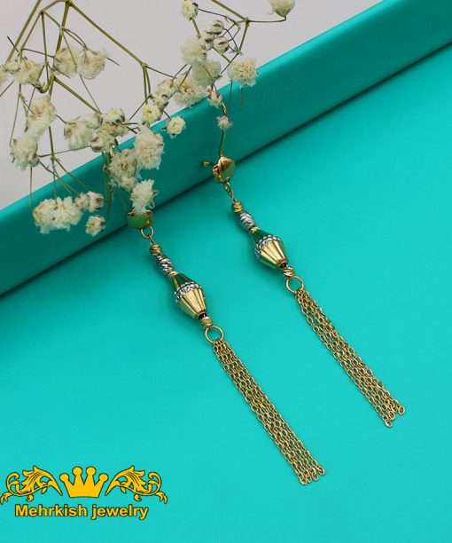 گوشواره آویز دورنگ کد 7083