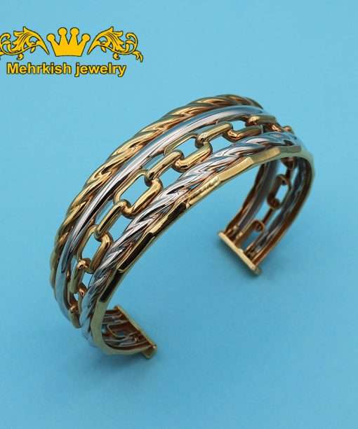 دستبند پورتوفینو طلای ۱۸ عیار دو رنگ کد M-134
