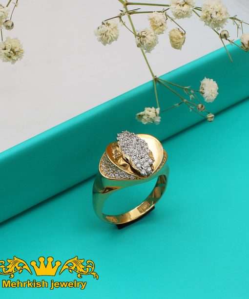 انگشتر لوميير دورنگ طلا 18 عیار کد 7121