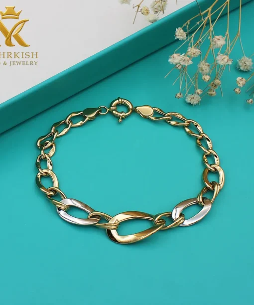 دستبند زنجیری طلا کد 7684