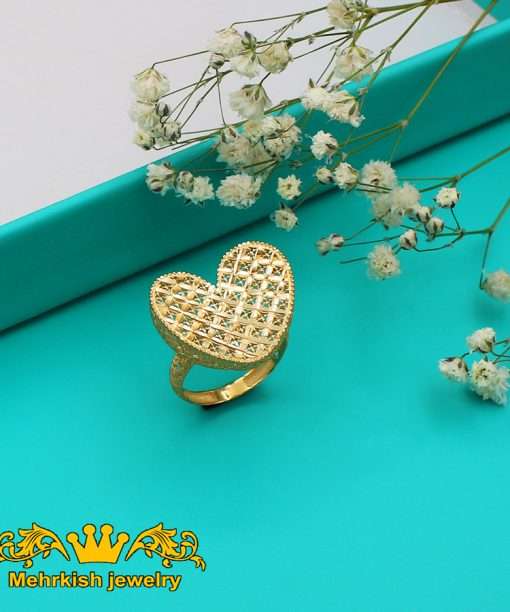 انگشتر تراش قلب طلا ۱۸ عیار زرد کد 7246