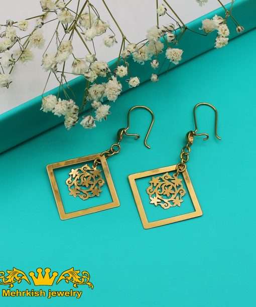 گوشواره آویز طلای زرد ۱۸ عیار کد B-908