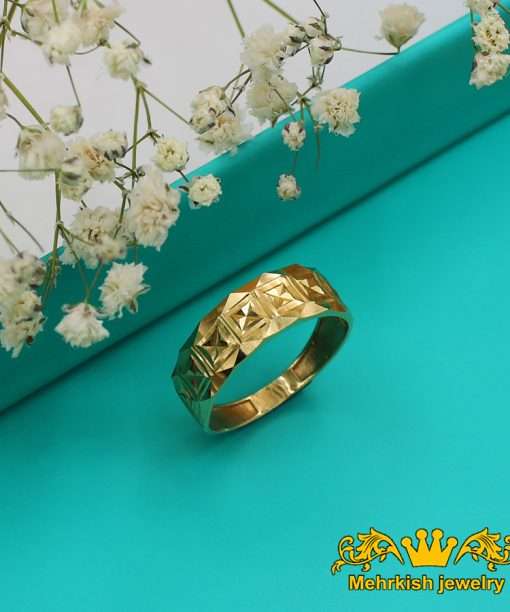 انگشتر تراش أنيق طلا 18 عیار کد B-933