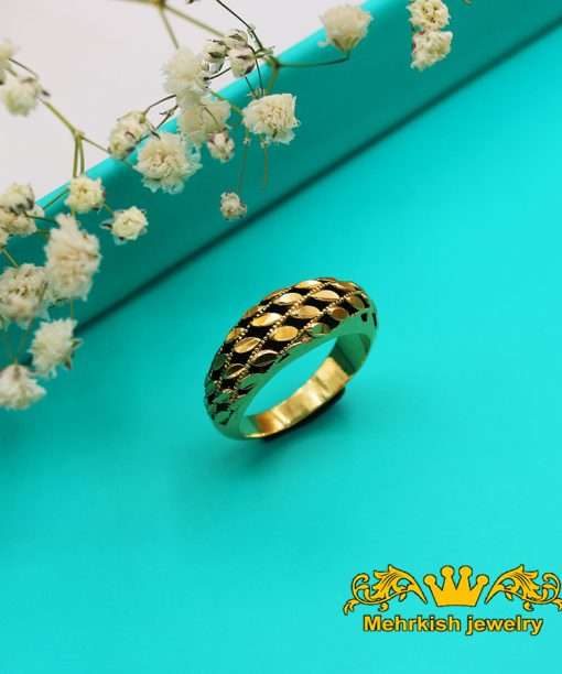 انگشتر سیاه قلم زنانه ۱۸ عیار کد B-940