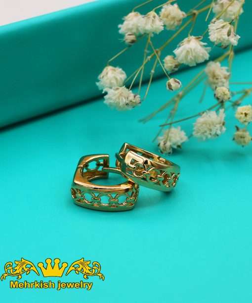 گوشواره حلقه اي كلاسيكية طلا طلا 18 عیار کد B-983