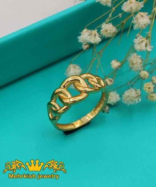 انگشتر کارتیه زنانه بدون نگین طلا 18 عیار کد 7423