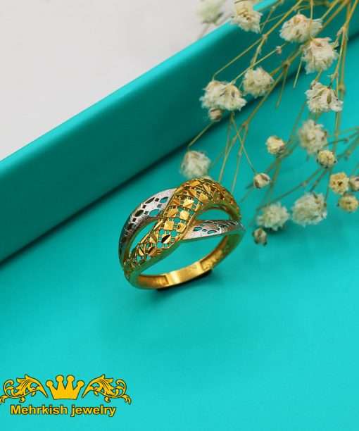 انگشتر تراش دو رنگ کد 7484