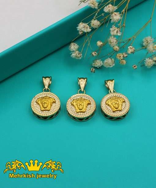 پلاک ورساچ عیار ۱۸ دو رنگ کد 7495