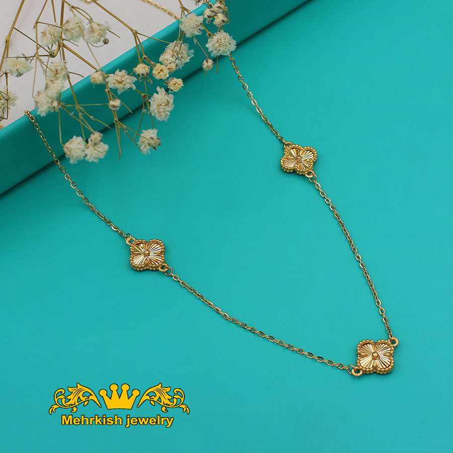 گردنبند ونکلیف سه گل کد B-1010