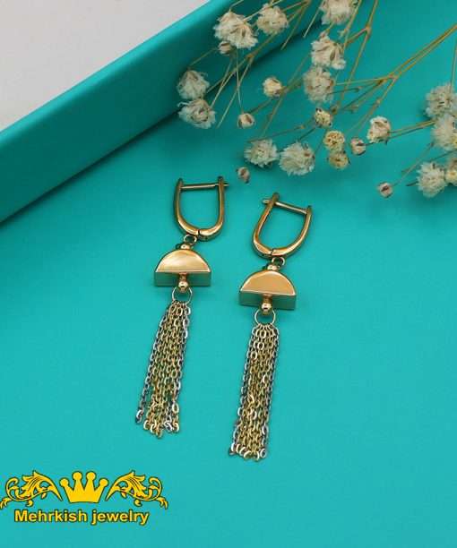 گوشواره آویز طلا أصفر طلا 18 عیار کد B-1018