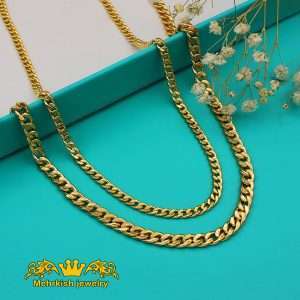 زنجیر کارتیه مدل پهن و باریک ۱۸ عیار کد K_100