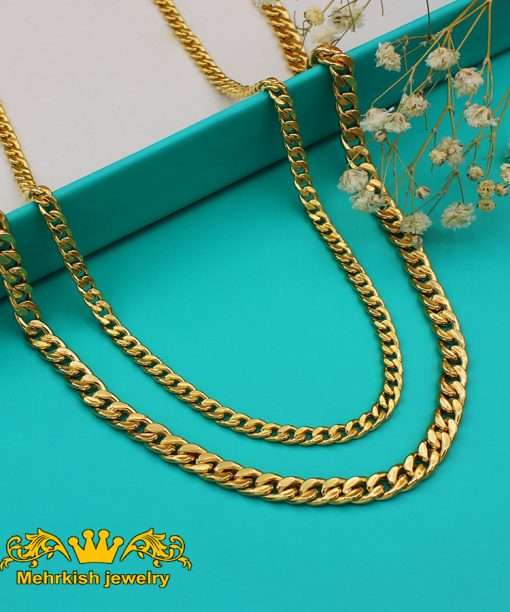 زنجیر کارتیه مدل پهن و باریک ۱۸ عیار کد K_100