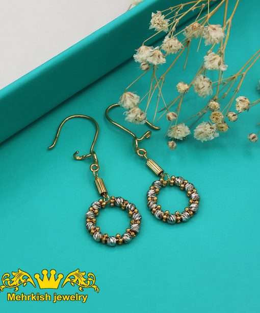 گوشواره آویز گوی طلا 18 عیار کد 7528