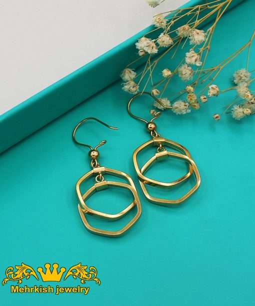 گوشواره آویز طلا 18 عیار کد 7529